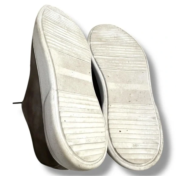 Gray and White Low-Top Sneakers with White Soles - Picture 4 of 7